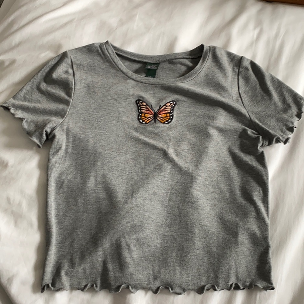 Wild fable cropped butterfly top.
